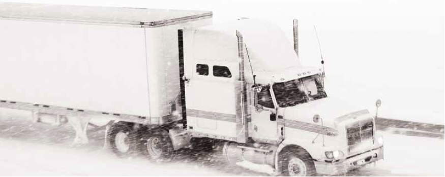 Tractor Trailer in Snow